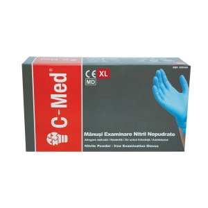 Manusi Examinare Nitril Nepudrate Nesterile C-Med 3.5 g Marimea XL - 100 buc/cutie